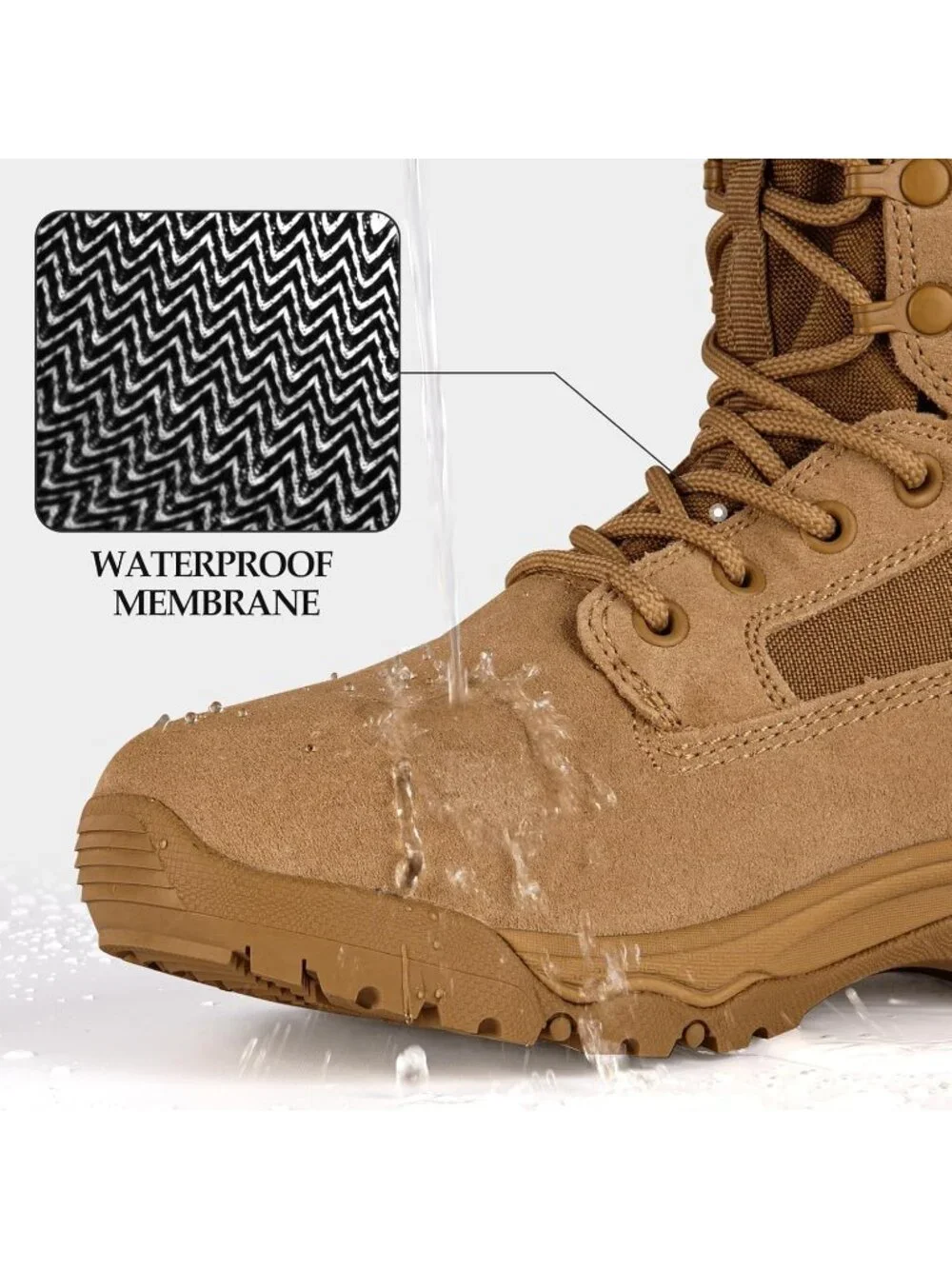 Men's Dark Brown Combat Boots Durable Suede Leather Military Boot Desert Boot